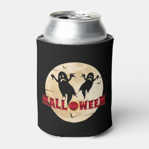 Enfriador De Latas Luna de Halloween Silueta Fantasmas Murciélagos