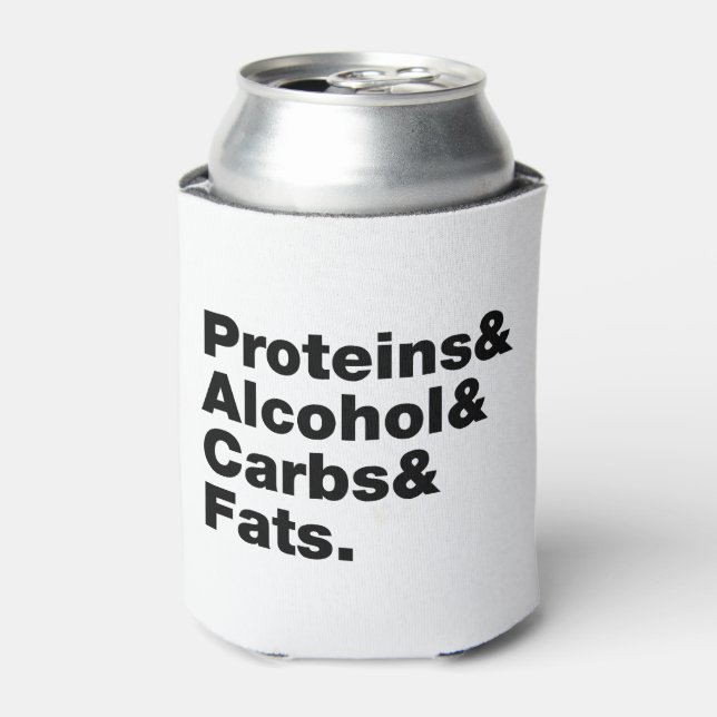 Enfriador De Latas Macronutrientes. Proteínas, alcohol, carbohidratos (Lata Anverso)