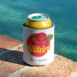 Enfriador De Latas Madeira Hibiscus Flower Island Portugal Souvenir