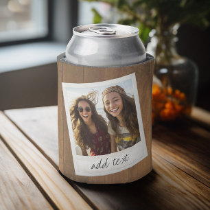 Enfriador De Latas Madera rústica con marco de foto cuadrado