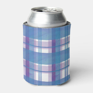 Enfriador De Latas Madras cubiertas azul y púrpura