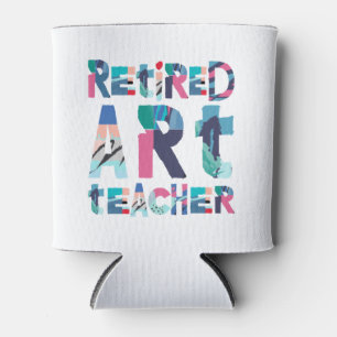 Enfriador De Latas Maestra de Arte Jubilado enseñando regalo de jubil