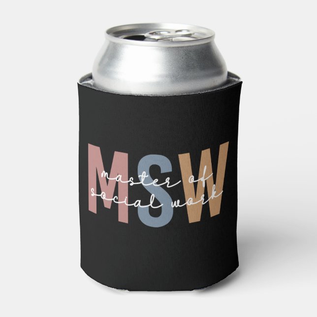 Enfriador De Latas Maestría en Obra Social Graduación Retro (Lata Anverso)