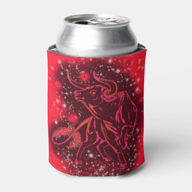 Enfriador De Latas Mágica caída de neón rojo - asombrosa noche estrel (Lata Anverso)