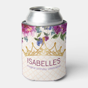 Enfriador De Latas Magnífica Moda floral de la Corona Diseño de cumpl