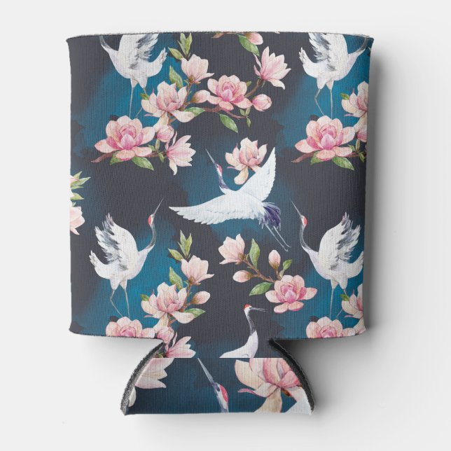 Enfriador De Latas Magnolia de la Cruz Roja: acuarela japonesa. (Anverso)