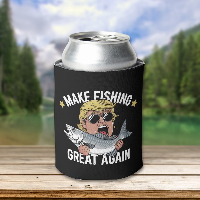 Enfriador De Latas Make Fishing Great Again Trump Funny Fisherman (Subido por el creador)