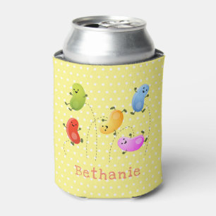 Enfriador De Latas Malas judías felices saltando ilustracion personal