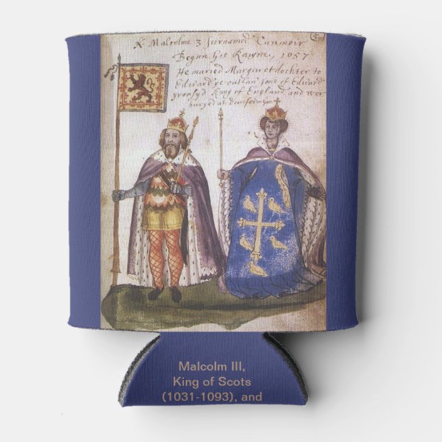 Enfriador De Latas Malcolm III y la reina Margaret Refrigerador de be (Anverso)