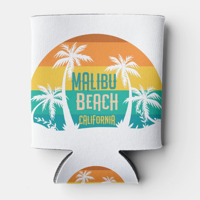 Enfriador De Latas Malibu Beach Retro (Anverso)