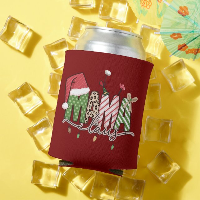 Enfriador De Latas Mama Claus Navidades Divertidas Navidades Mamá (Verano in situ)