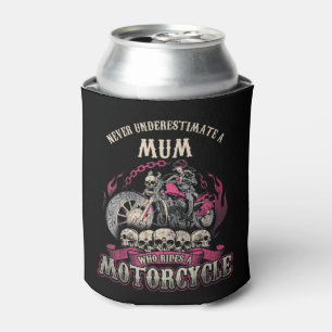 Enfriador De Latas Mamá Mamá Biker Chick Lady Nunca Subestima Motor