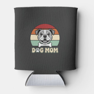 Enfriador De Latas Mamá Perro Retro Vector Bulldog
