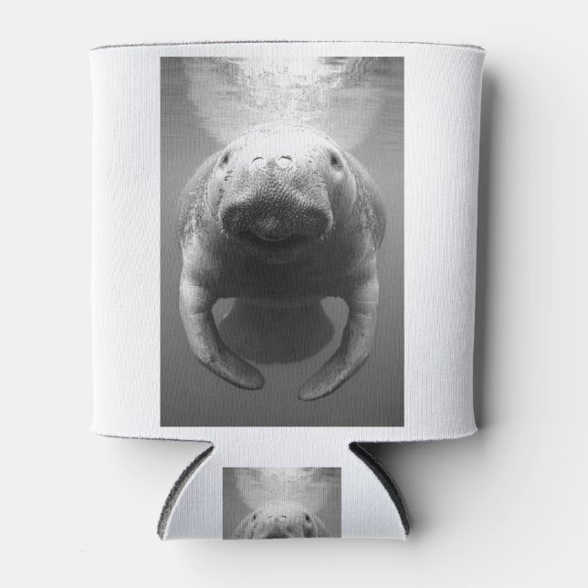 Enfriador De Latas Manatee in Black and White (Anverso)