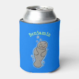 Enfriador De Latas Manatí de bebé con ilustracion de burbujas