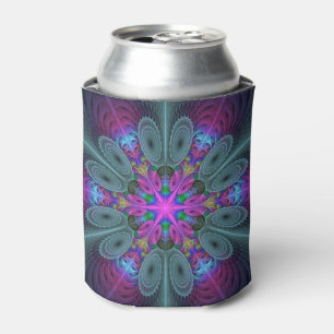 Enfriador De Latas Mandalá desde el centro Arte fractal colorido con