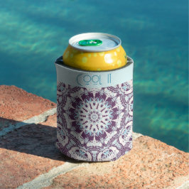 Enfriador De Latas Mandalá Mágica Espiritual Azul Púrpura Ornamental.
