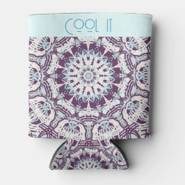 Enfriador De Latas Mandalá Mágica Espiritual Azul Púrpura Ornamental.