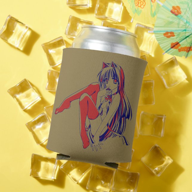 Enfriador De Latas Manga americana Neko Catgirl Kawaii Anime (Verano in situ)