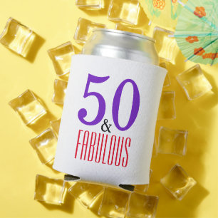 Enfriador De Latas Manga de Cumpleaños en la Playa 50 & Fabulosa