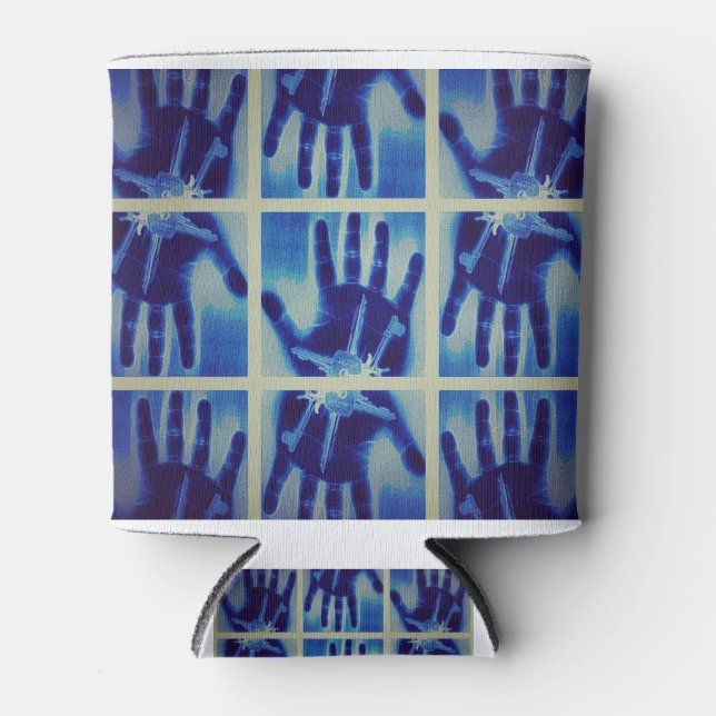 Enfriador De Latas mano azul espeluznante (Anverso)