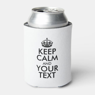 Enfriador De Latas MANTENER CALMA Y TU TEXTO - palabras negras
