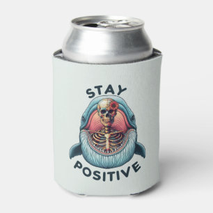 Enfriador De Latas Manténgase positivo - Skeleton y ballena