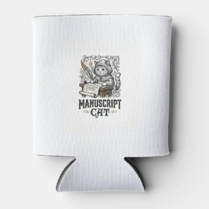 Enfriador De Latas Manuscrito Gato Gato Manuscrito Medieval Vintage V
