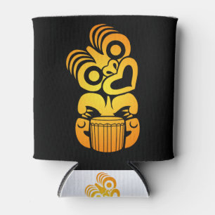 Enfriador De Latas Maori Hei Tiki Drummer Music Tribal Tattoo Regalo