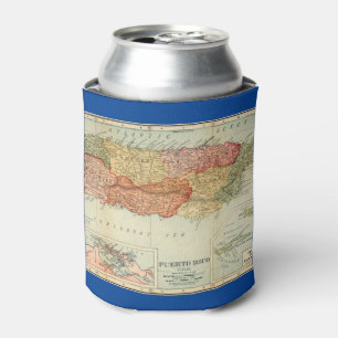 Enfriador De Latas Mapa antiguo de Puerto Rico, 1898