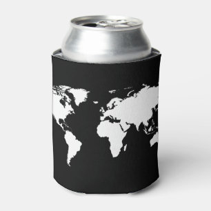 Enfriador De Latas mapa blanco y negro del mundo