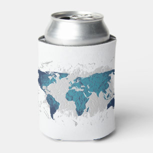 Enfriador De Latas Mapa creativo del dibujo del mundo