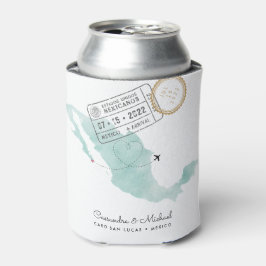 Enfriador De Latas Mapa de acuarela de México | Cabo | Boda de destin