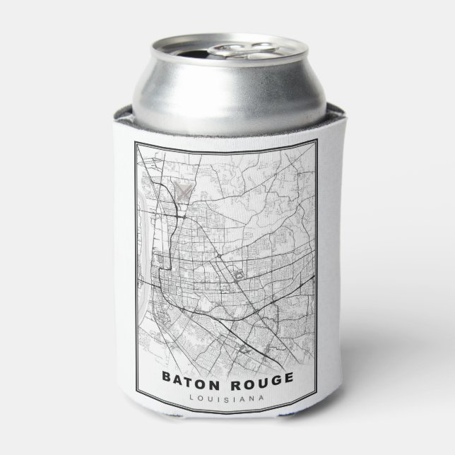 Enfriador De Latas Mapa de Baton Rouge (Lata Anverso)