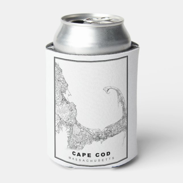 Enfriador De Latas Mapa de Cape Cod (Lata Anverso)