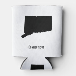 Enfriador De Latas Mapa de Connecticut - Negro y blanco moderno simpl