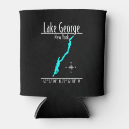 Enfriador De Latas Mapa de coordenadas de la costa del lago George Nu