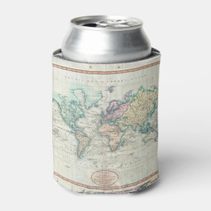 Enfriador De Latas Mapa de época del mundo (1801)