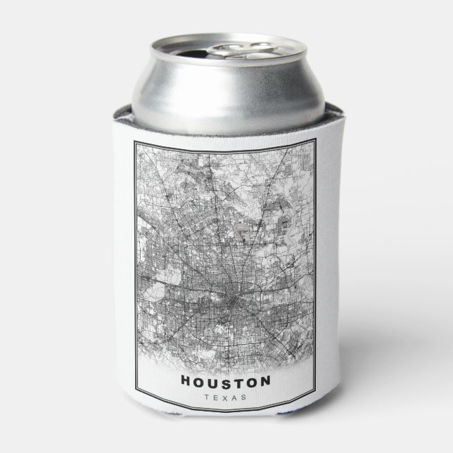 Enfriador De Latas Mapa de Houston (Lata Anverso)