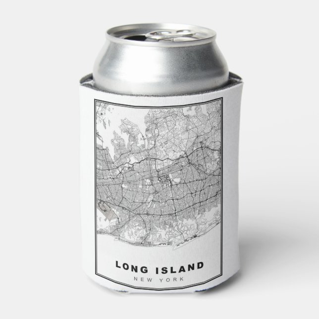 Enfriador De Latas Mapa de Long Island (Lata Anverso)