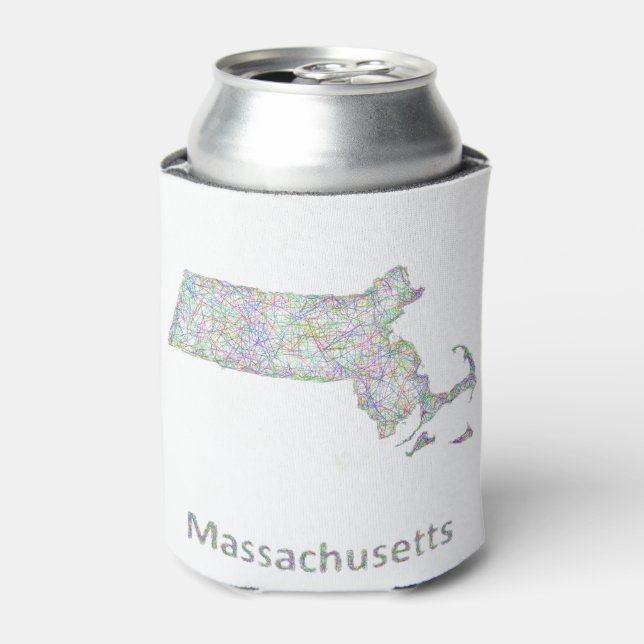 Enfriador De Latas Mapa de Massachusetts (Lata Anverso)