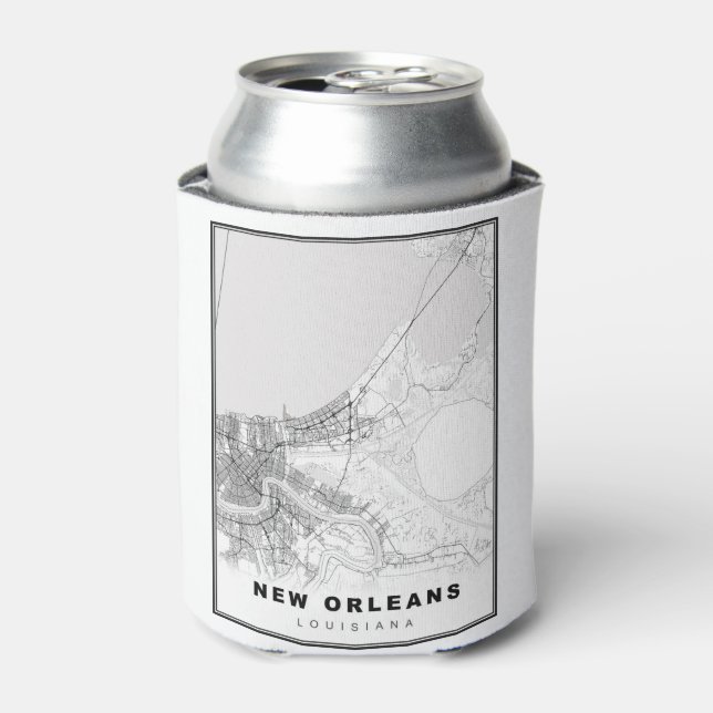 Enfriador De Latas Mapa de Nueva Orleans (Lata Anverso)
