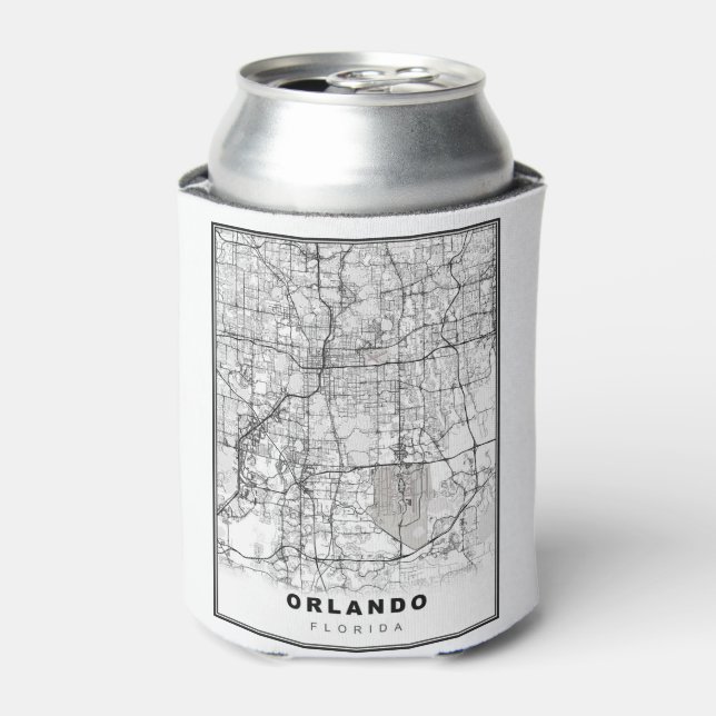 Enfriador De Latas Mapa de Orlando (Lata Anverso)