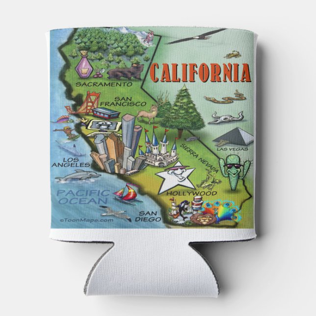 Enfriador De Latas Mapa de Personalizados de California (Reverso)