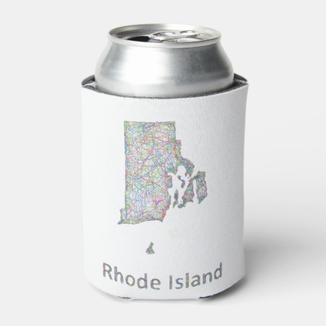 Enfriador De Latas Mapa de Rhode Island (Lata Anverso)