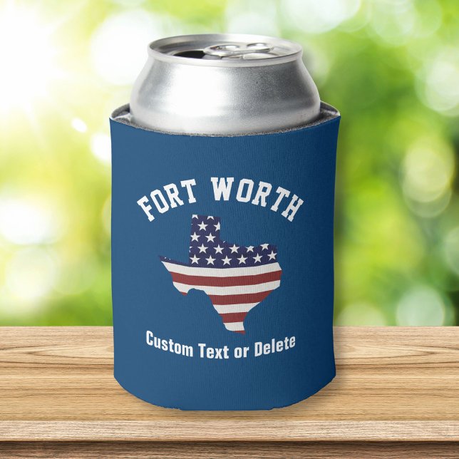 Enfriador De Latas Mapa de Texas | Bandera Patriótica de los Estados  (Subido por el creador)