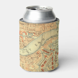 Enfriador De Latas Mapa de Vintage del Támesis de Londres