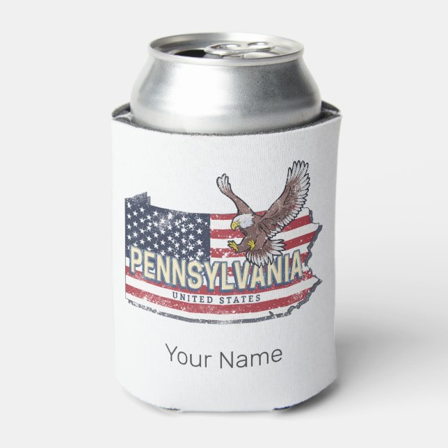 Enfriador De Latas Mapa del estado de Pennsylvania (Lata Anverso)