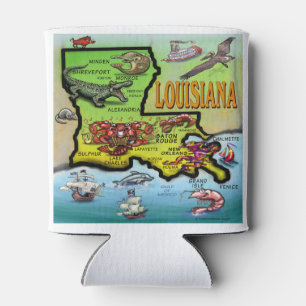 Enfriador De Latas Mapa del Personalizado de Luisiana