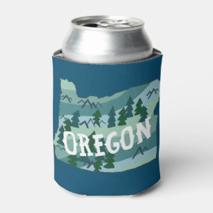 Enfriador De Latas Mapa ilustrado del estado de Oregon